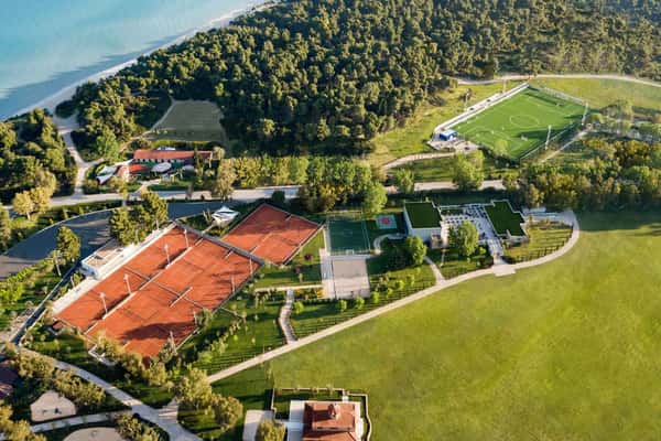 Sani Beach Activities courts   Aerial View 2880x2158