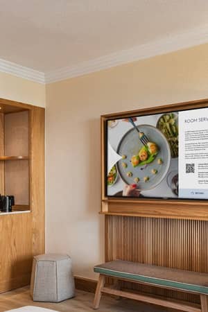Television and storage area in a Hyatt guest room