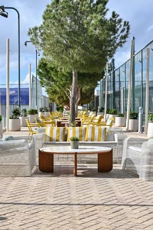 Aphrodite Hills Hotel AH Racket Club 02 Courtside Seating
