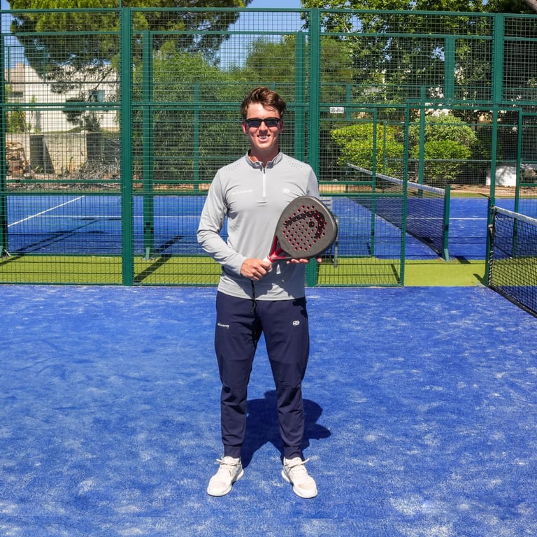 Active Away Men's Zip Long-Sleeve Shirt on the padel court