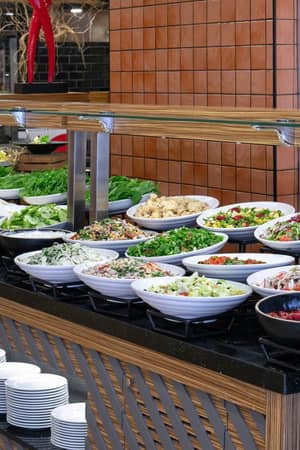 Colourful buffet selection in the Main Restaurant at Megasaray Resort Side.