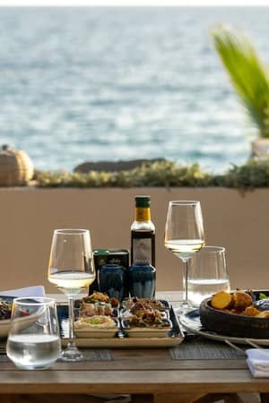 Mediterranean dishes overlooking the sea at Quentine, Paloma Orenda