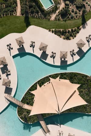 Ikos Kissamos 03 pool aerial overhead