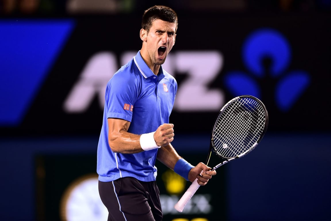 Novak Djokovic rallies