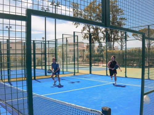 Padel match on the outdoor courts at Hyatt Regency Vilamoura Algarve