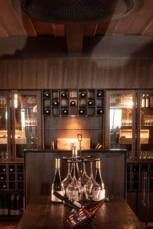 Daphnila Bay 15 wine library with labels from all around the world
