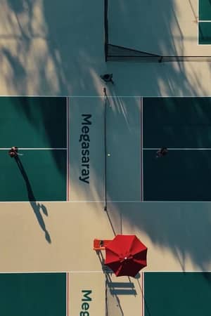 Overhead view of the outdoor pickleball courts at Megasaray Resort Side.