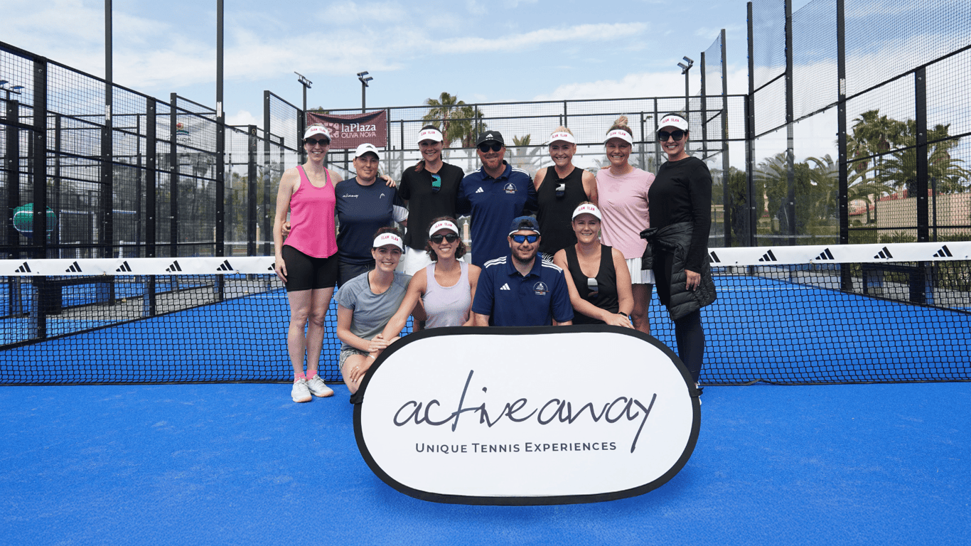 padel website image - all smiles active away clients and coaches on oliva nova court.png