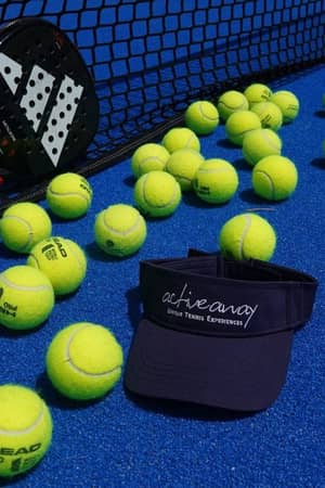 Padel rackets and balls on court at Hyatt Regency Vilamoura Algarve