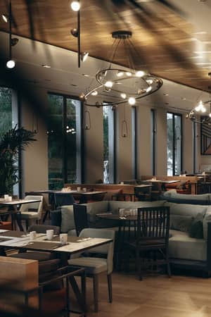 Dining area inside Paloma Restaurant at Paloma Orenda