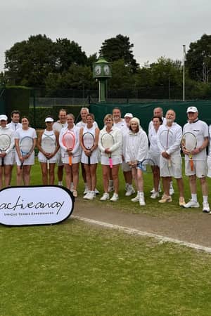 An Active Away tennis group at St George's Hill Lawn Tennis Club.