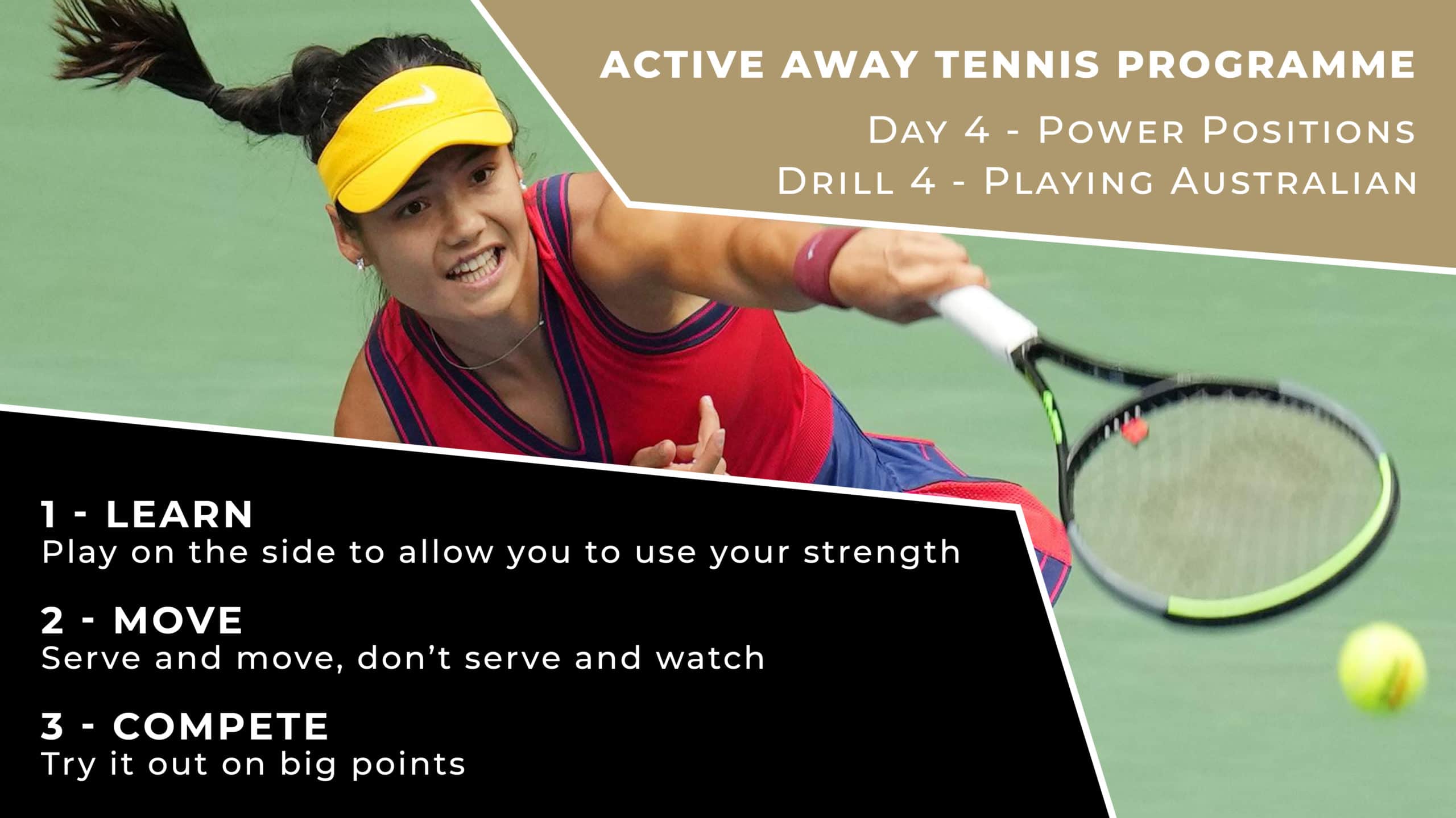Day 4 - Power Positions Drill 4 - Playing Australian | Active Away Tennis Programme
